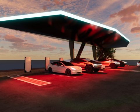 tesla-построит-зарядную-станцию-в стиле-НЛО