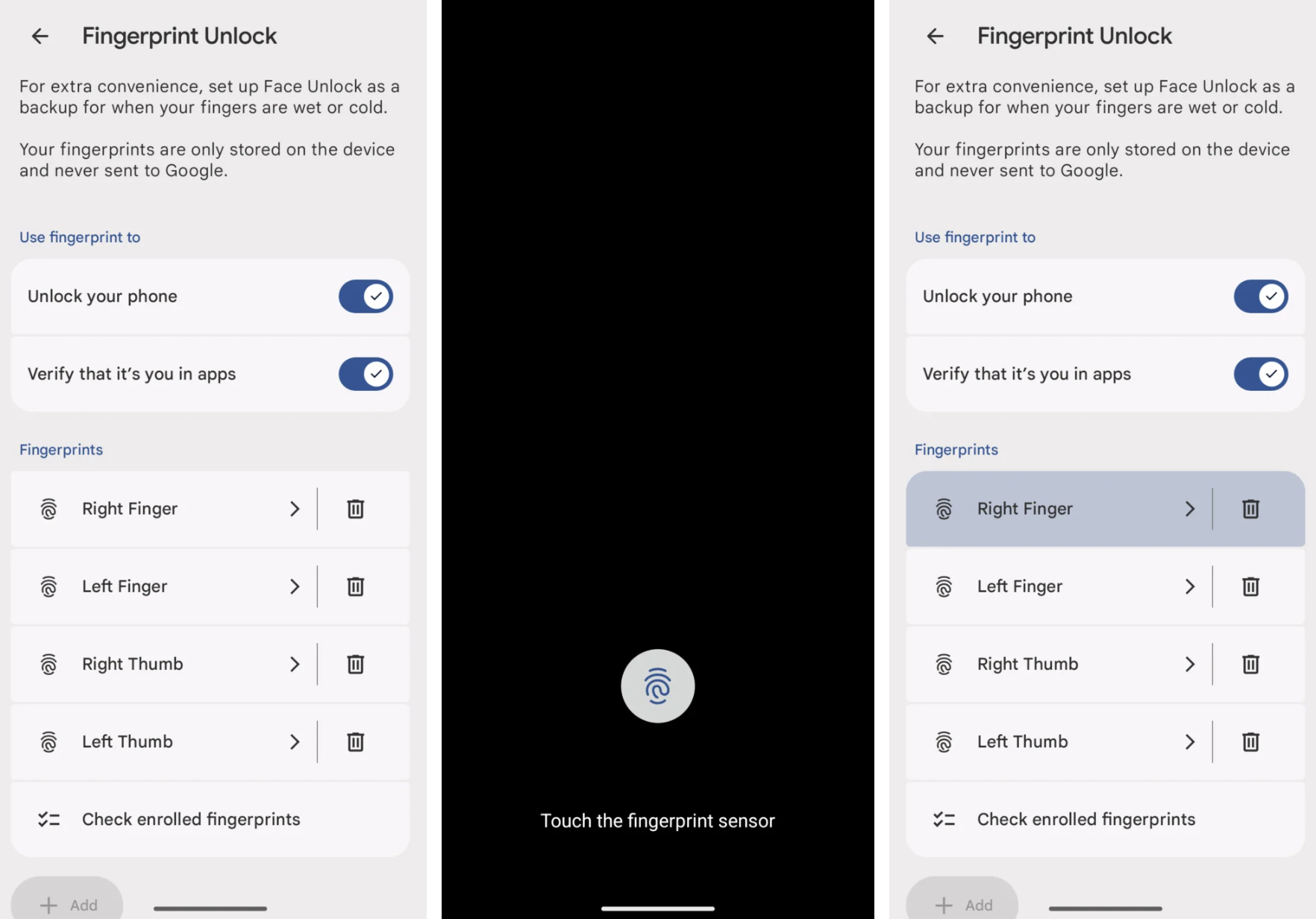 android-16-предложит-кнопку-для-проверки-зарегистрированных-отпечатков-пальцев