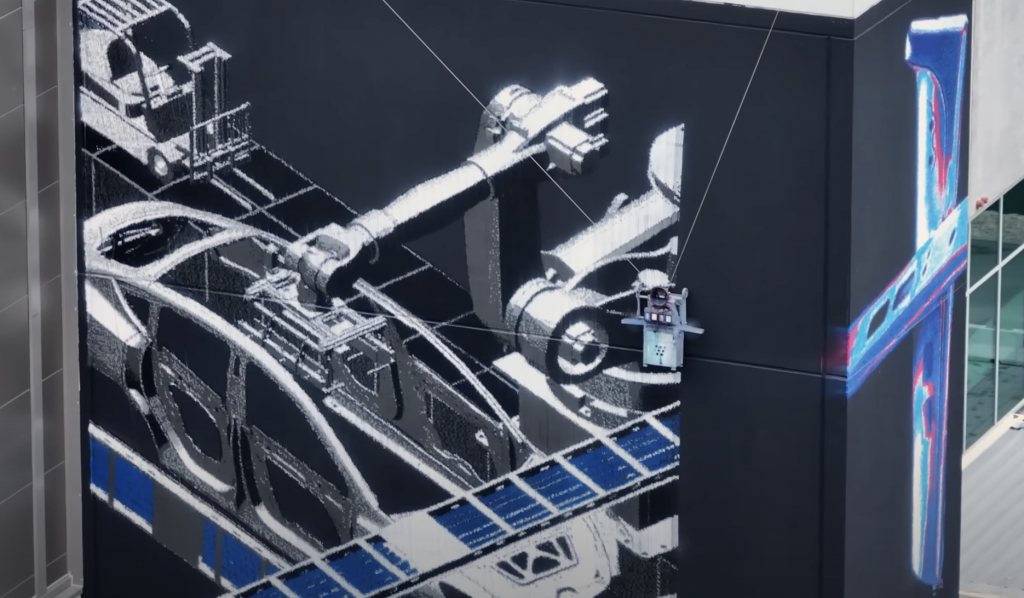 Робот-художник-разрисовал-Гигафабрику-tesla-граффити