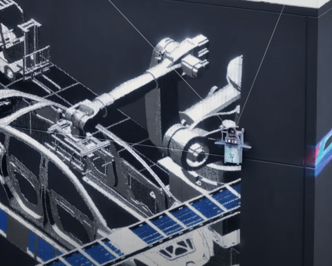 Робот-художник-разрисовал-Гигафабрику-tesla-граффити